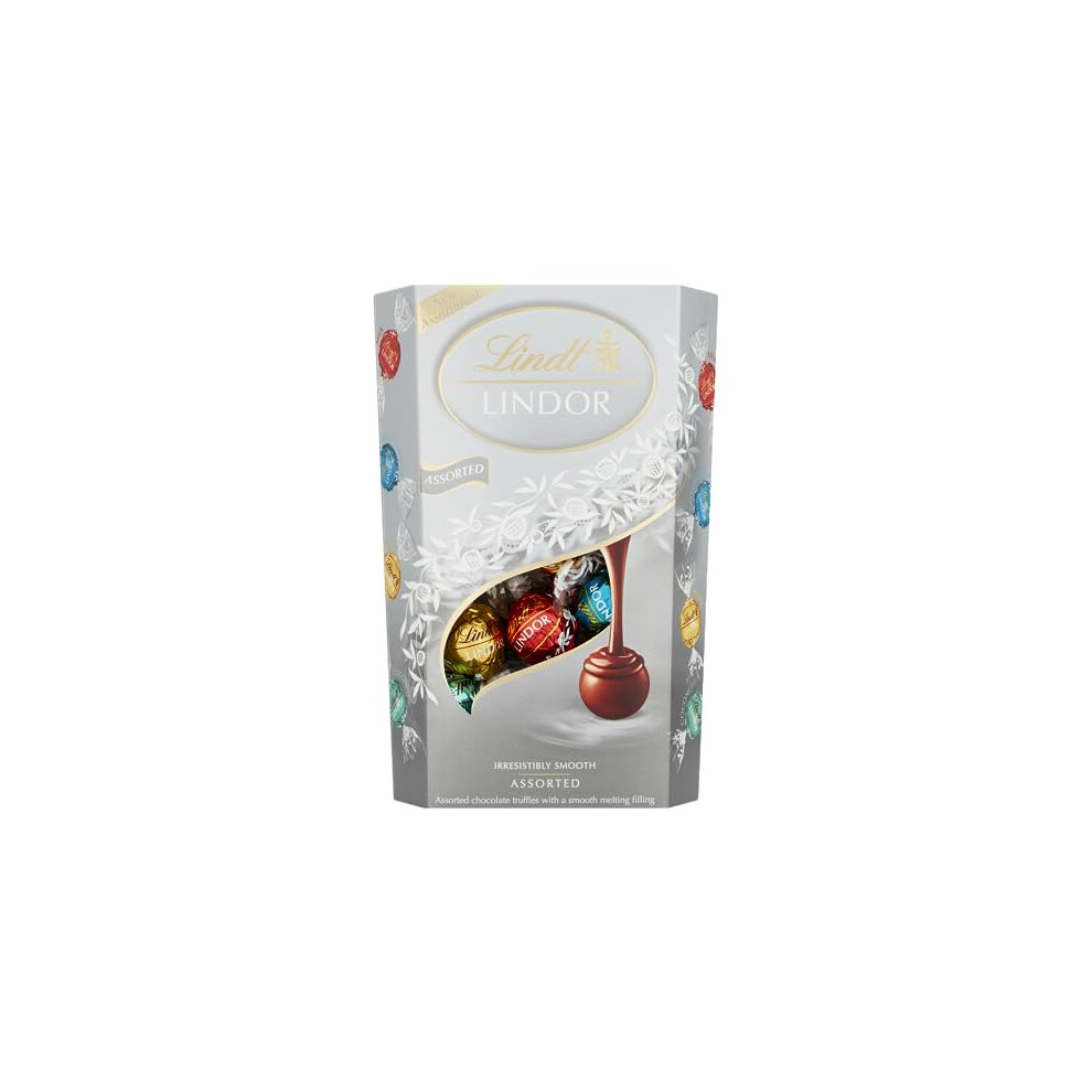 Lindt Lindor Silver Assorted ChocolateTruffles Box Extra Large - Approx 48 balls, 600g - Chocolate Truffles with a Smooth Melting Filling - Gift,
