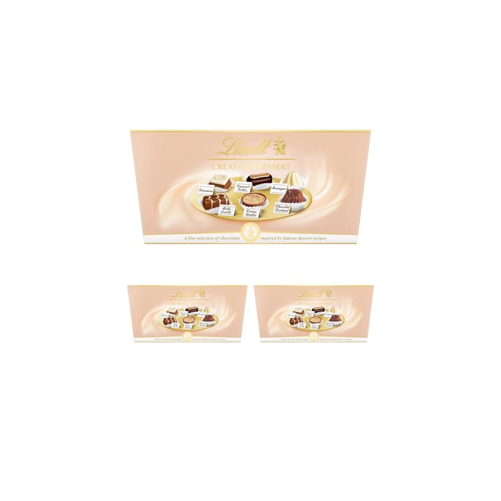 Lindt Creation Dessert - 21 Assorted Fine Dark, Milk and White Chocolate Box Medium, 173g - Gift Present or Sharing Box - Mother's Day, Birthday,