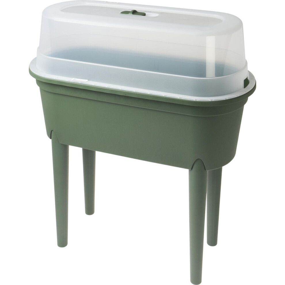 Libbi Lou Raised Garden Bed, Elevated Planter Box with Greenhouse Lid and Legs, Portable Container for Vegetables and Herbs, Green