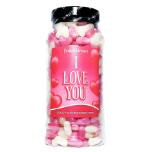 I Love You Gift Jar ? Jelly Bean Love Hearts ? Valentine?s, Mother?s Day, Boyfriend, Girlfriend, Romantic Gift Idea by Bentley & Ackerman Sweet Shop.