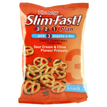 SlimFast Sour Cream and Chive Pretzels Snack Bag 23 g - Pack of 12