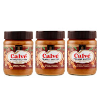 Calv? Pindakaas Peanut Butter Spread, Peanut, Glass, 3 x 350 g