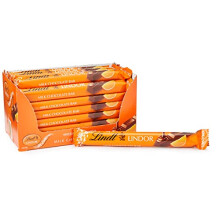 Lindt LINDOR Milk Orange Chocolate Snacking Bar (Pack of 24)
