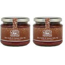 Claire's Handmade - Spicy Garlic & Tomato Salsa Dip (200g) - Traditionally Made Vibrant Dip Pair with Tortilla Chips, Meat, Fish & Poultry, Suitable
