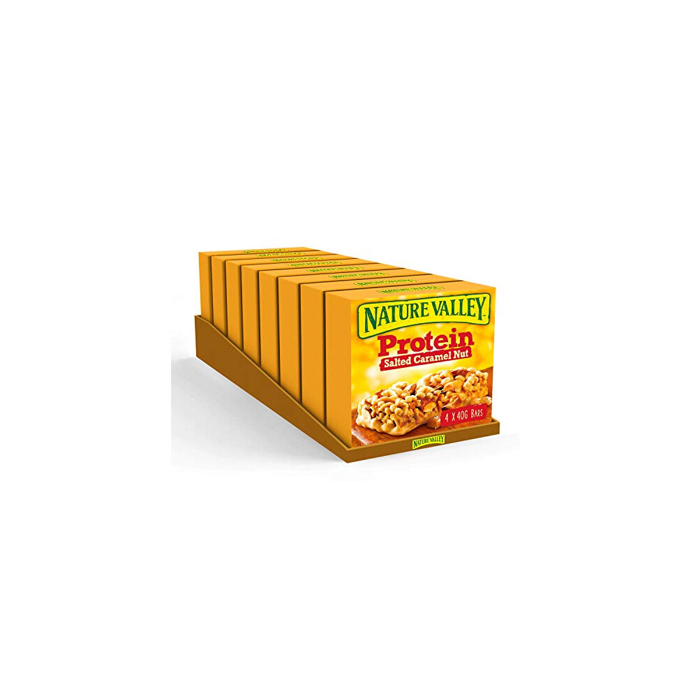 Nature Valley Protein Salted Caramel Nut Gluten Free Cereal Bars 4 X 40G (Pack Of 8, Total 32 Bars)