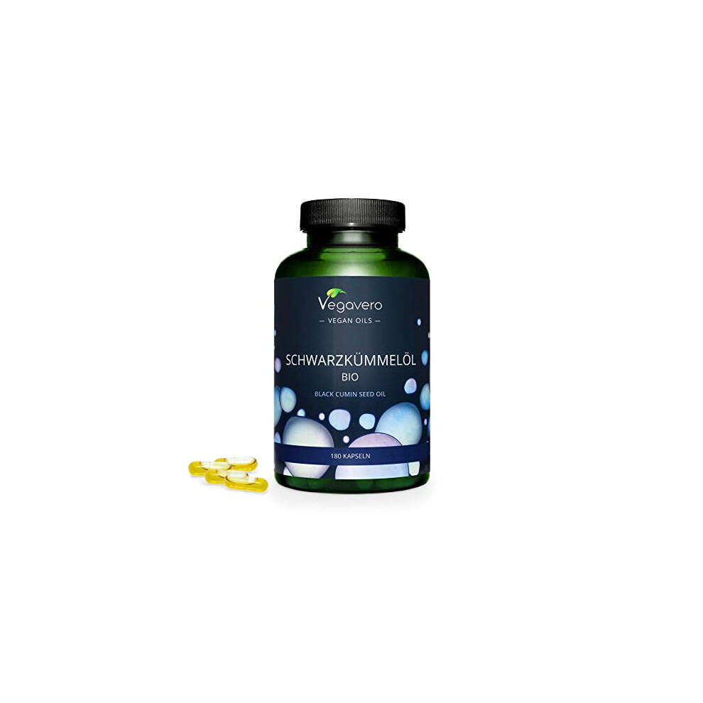 Vegavero Organic Black Cumin Seed Oil Vegavero? | 180 Capsules (Greencaps?) | Cold Pressed Nigella Sativa | No Additives | Vegan