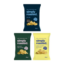 Simply Roasted - Mixed Case Sharer Bags | Three Unique Flavours | Less than 99 calories | 50% less fat | Low in Salt | Triple Cooked British Potato
