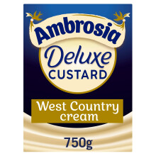 Ambrosia Ready-to-Eat Deluxe Custard, West Country Cream, 750 g Carton (Pack of 12)