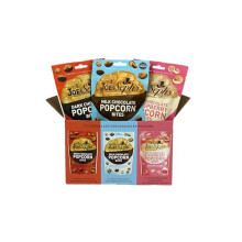 Joe & Seph's Popcorn Bites (pack of 6) | Milk Chocolate, Dark Chocolate & Raspberry White Chocolate popcorn, Salted caramel popcorn. Luxury Popcorn,