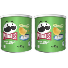 Pringles Sour Cream & Onion Crisp Cans, 12x40g (Pack of 2)