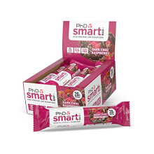 PhD Nutrition Smart Protein Bar, High Protein Low Sugar Protein Snacks, Dark Chocolate Raspberry Flavour, 20 g of Protein, 64 g Bar (12 Pack)