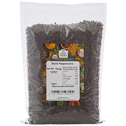 Old India Black Peppercorns 1kg