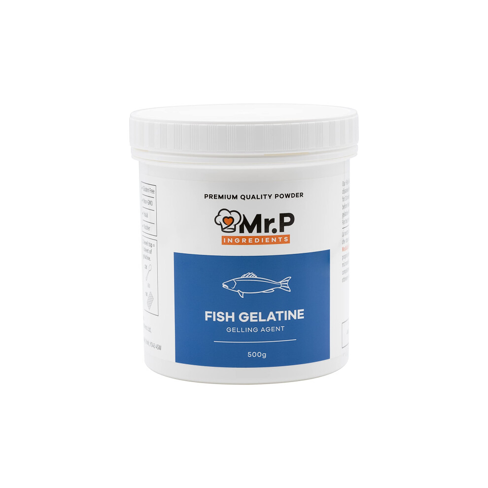 The Bart Ingredients Co Ltd Mr.p Ingredients Fish Gelatine 500G 160 Bloom Powder Stabiliser Gelling Aerating Agent Instant Halal Kosher Gluten Free Non-Gmo (Recyclable Pot)