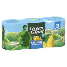 Green Giant Salt Free Sweetcorn 3 x 198g (Pack of 8, total 24 Tins)