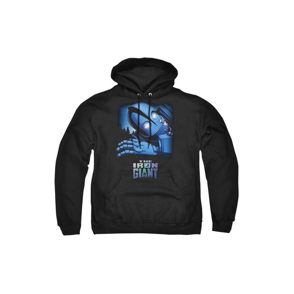 Trevco Sportswear WBM439-AFTH-4 Iron Giant & Hogarth Adult Pullover Hoodie, Black - Extra Large-image-OPC-PGD9FCF-NEW