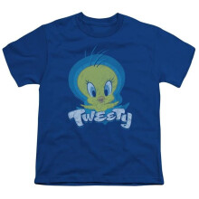 Trevco Sportswear LT171-KT-2 Looney Tunes Tweety Swirl Youth Short Sleeve T-Shirt, Royal - Extra Small