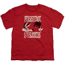 Trevco Sportswear LT183-YT-2 Looney Tunes Persistence Youth Short Sleeve T-Shirt, Red - Medium
