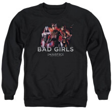 Trevco Sportswear INJ109-AS-5 Injustice Gods Among Us Bad Girls Adult Crewneck Sweatshirt, Black - 2X