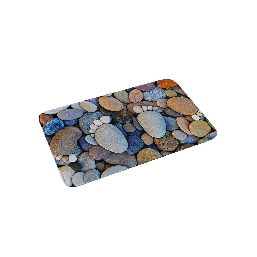 (40*60cm) Colourful Bathroom Kitchen Carpet Hallway Doormat Anti-Slip Carpet Absorb Water Kitchen Bath Mat Pattern Cobblestone Floor Mat