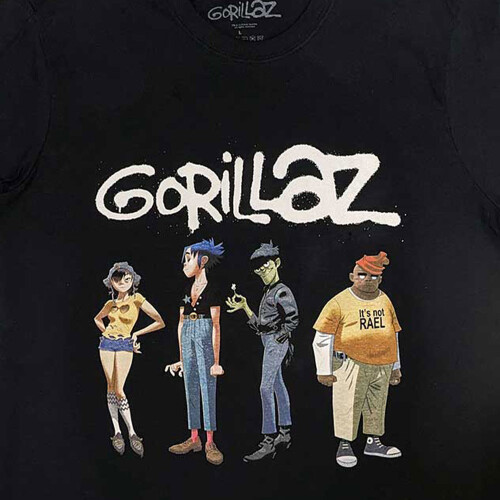 (S, Black) Gorillaz Spray Logo Group T Shirt 2