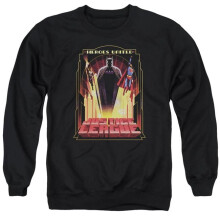 Trevco Sportswear JLA371-AS-1 JLA Heroes United Adult Crewneck Sweatshirt, Black - Small