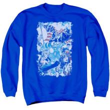Trevco Sportswear JLA417-AS-3 JLA American Justice Adult Crewneck Sweatshirt, Royal - Large