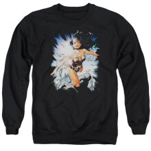Trevco Sportswear JLA470-AS-6 JLA of Themyscira Adult Crewneck Sweatshirt, Black - 3X