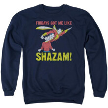 Trevco Sportswear JLA808-AS-2 JLA Fridays Got Me Like Adult Crewneck Sweatshirt, Navy - Medium