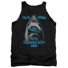 Trevco Sportswear UNI1092-TK-5 Jaws Boat In Mouth Adult Tank Top, Black - 2X