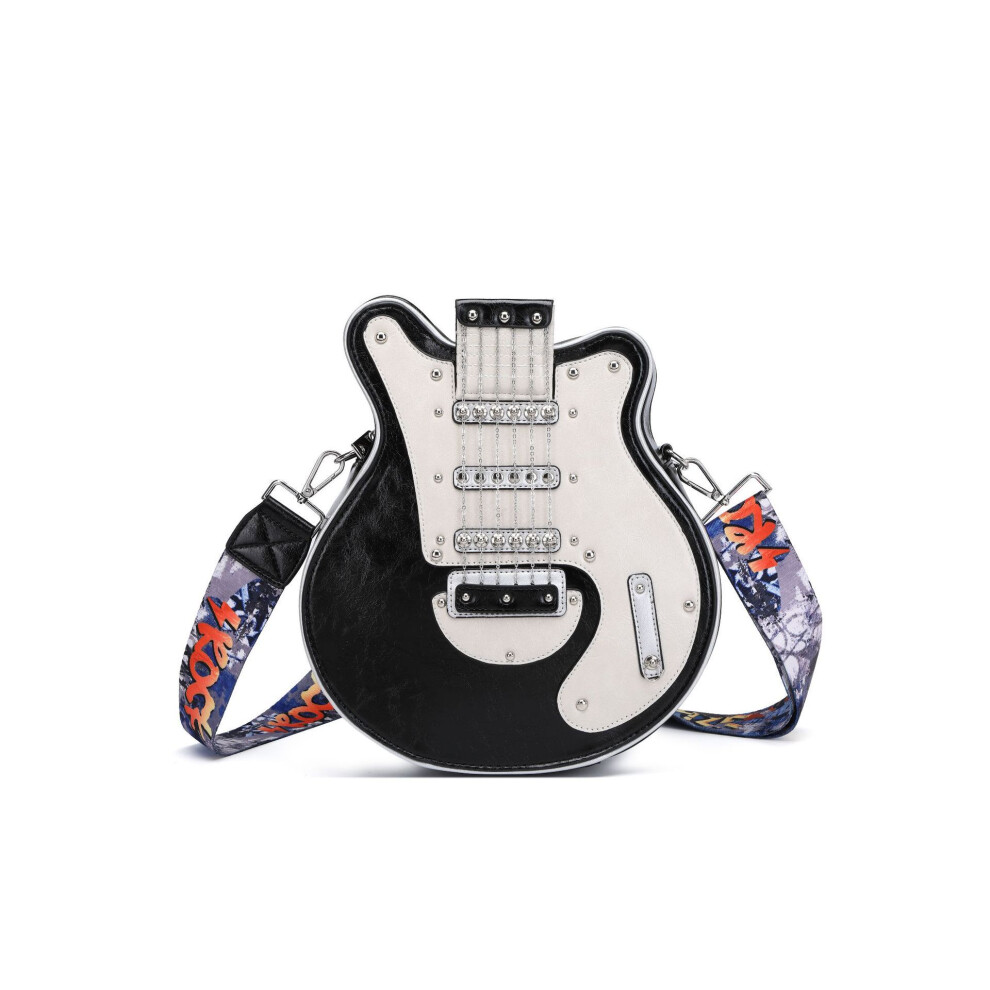 (Black) Women's bag shoulder bag guitar style handmade women's bag