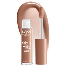 NYX PROFESSIONAL MAKEUP This Is Milky Gloss, Vegan Lip Gloss, 12h Hydration - Cookies & Milk (Cool Beige)