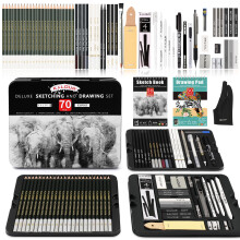 KALOUR 72-Pack Sketch Drawing Pencils Kit with Sketchbook and 3-color