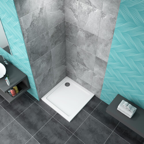 (900x900mm) 30mm Slimline Tray Square/Rectangle + Waste Trap