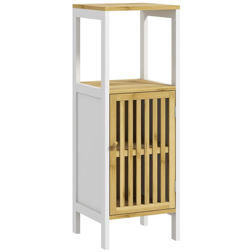 Homcom HOMCOM Bathroom Floor Cabinet Bamboo Bathroom Cupboard with Adjustable Shelf 1