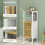 Homcom HOMCOM Bathroom Floor Cabinet Bamboo Bathroom Cupboard with Adjustable Shelf 7