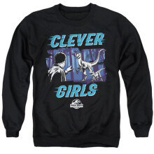Trevco Sportswear UNI2250-AS-3 Jurassic World Dominions Clever Girl Adult Crewneck Sweatshirt, Black - Large