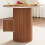 (Walnut surface + walnut bottom) 0.8 m diameter dining table with 4 stool sets 3