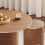 (Walnut surface + walnut bottom) 0.8 m diameter dining table with 4 stool sets 4