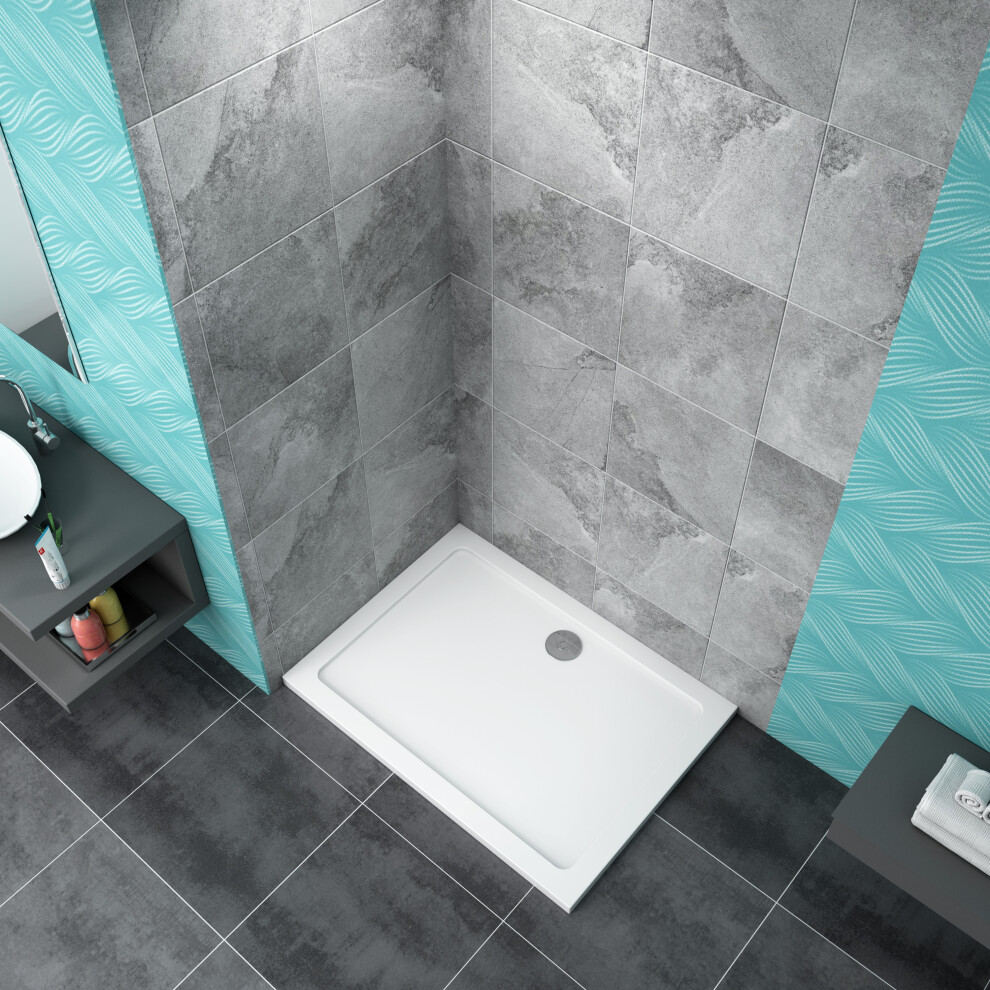 (1100x760mm) 30mm Slimline Tray Square/Rectangle + Waste Trap