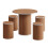 (Walnut surface + walnut bottom) 0.8 m diameter dining table with 4 stool sets 8
