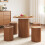 (Walnut surface + walnut bottom) 0.8 m diameter dining table with 4 stool sets 9