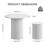 (Marble surface + white bottom) 0.8 m diameter dining table with 4 stool sets 7