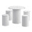 (Marble surface + white bottom) 0.8 m diameter dining table with 4 stool sets 8