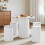 (Marble surface + white bottom) 0.8 m diameter dining table with 4 stool sets 9