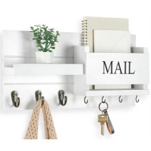 Lwenki Mail Organisateur pour le support mural - porte-cles avec etagere comprend un support de lettre et des crochets pour le decor de la ferme