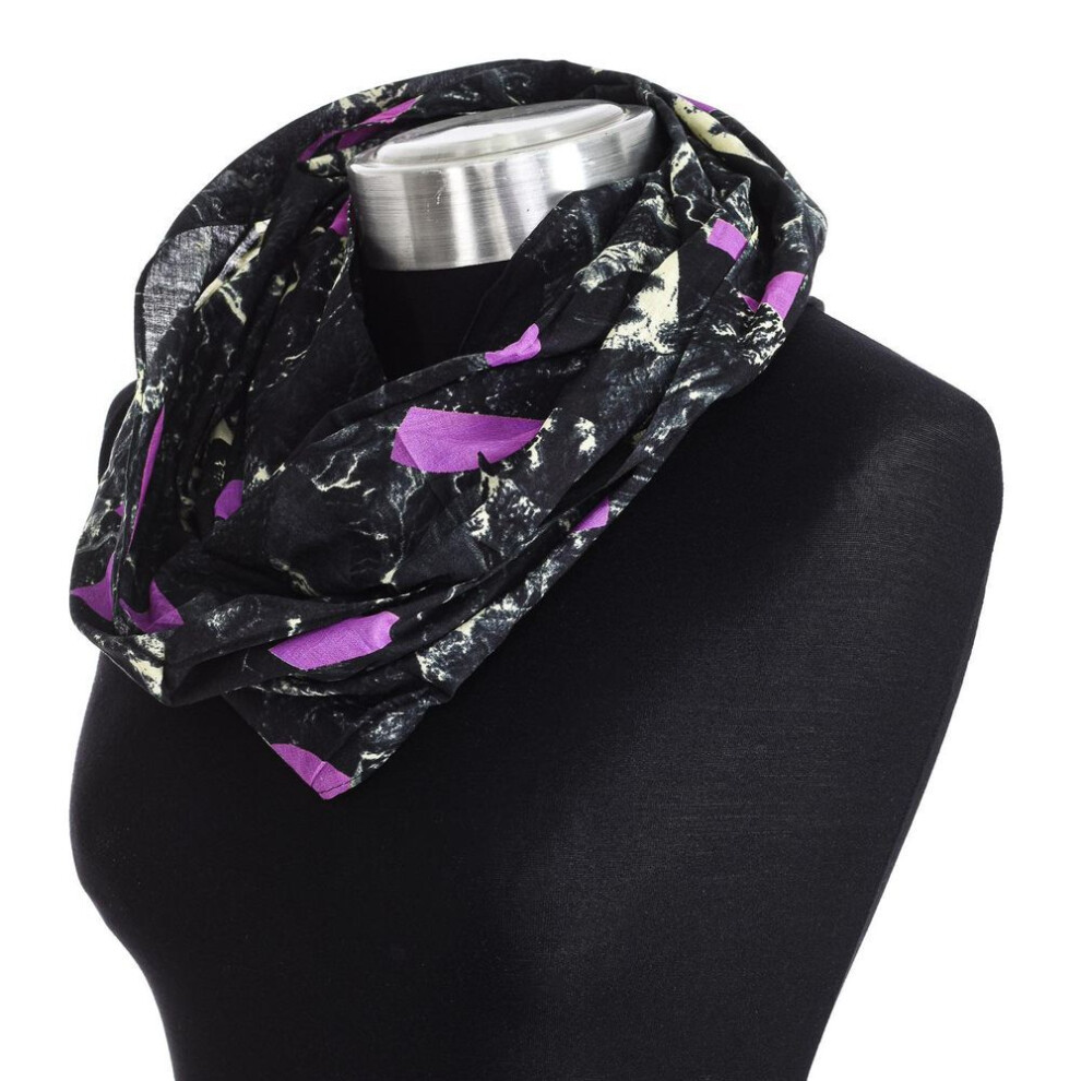 (black, TU) Cuello Infinito Estampado 114300 Para Hombre-mujer