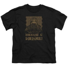 Trevco Sportswear LOR1051-YT-1 Lord of The Rings Ishkhaqwi Durugnul Youth Short Sleeve T-Shirt, Black - Small