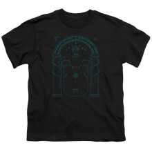 Trevco Sportswear LOR1052-YT-2 Lord of The Rings Doors of Durin Youth Short Sleeve T-Shirt, Black - Medium