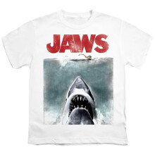 Trevco Sportswear UNI726-KT-3 Jaws Vintage Poster Youth Short Sleeve T-Shirt, White - Small