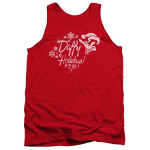 Trevco Sportswear LT201-TK-1 Looney Tunes Daffy Holidays Adult Tank Top, Red - Small